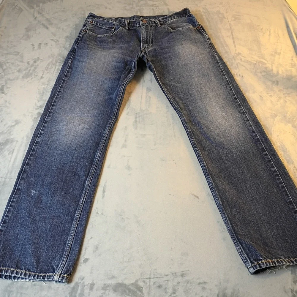 Levis 505 Mens 34x32 Regular Fit Straight Leg Blue Denim Jeans Medium Wash